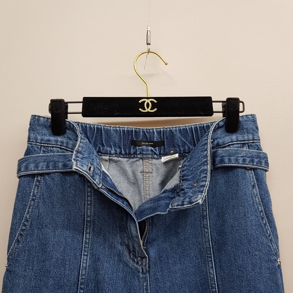 한섬 시스템 2022 벨티드 와이드 데님 팬츠  64-94사이즈 상품이미지2