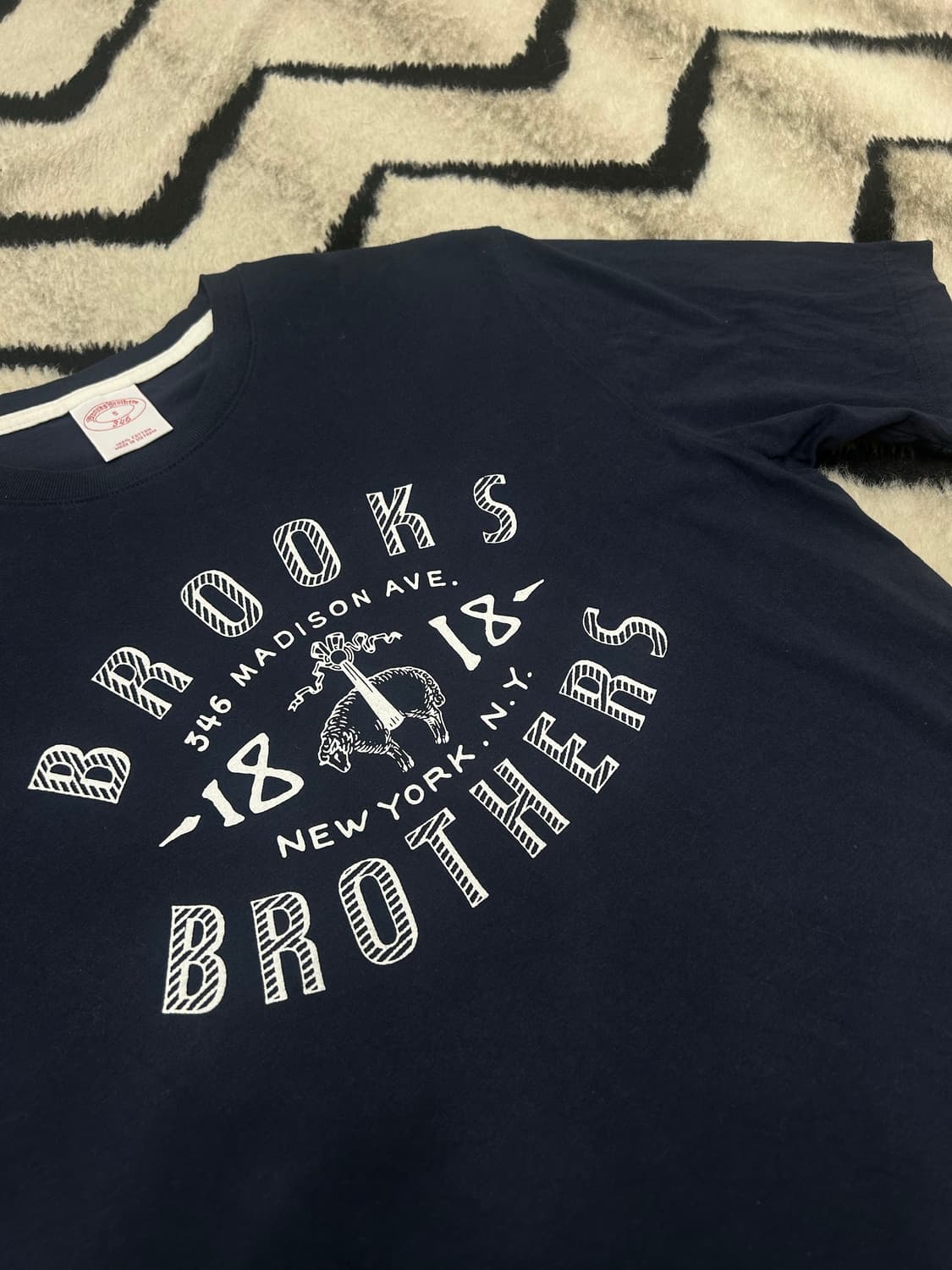 [S]브룩스브라더스 로고 프린팅 반팔/네이비 상품이미지1