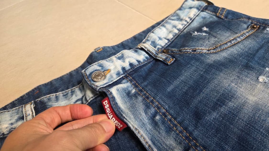 Dsquared2 디스퀘어드  워싱 와이드 데님 반바지 상품이미지4