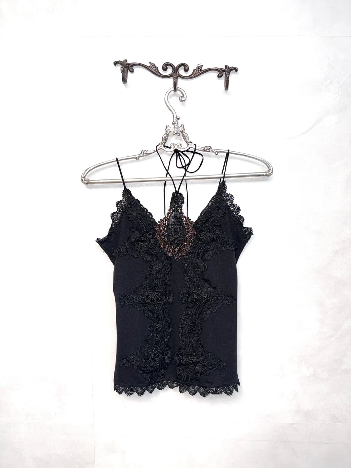 Black oriental fairy lace halter 슬리브리스 상품이미지1