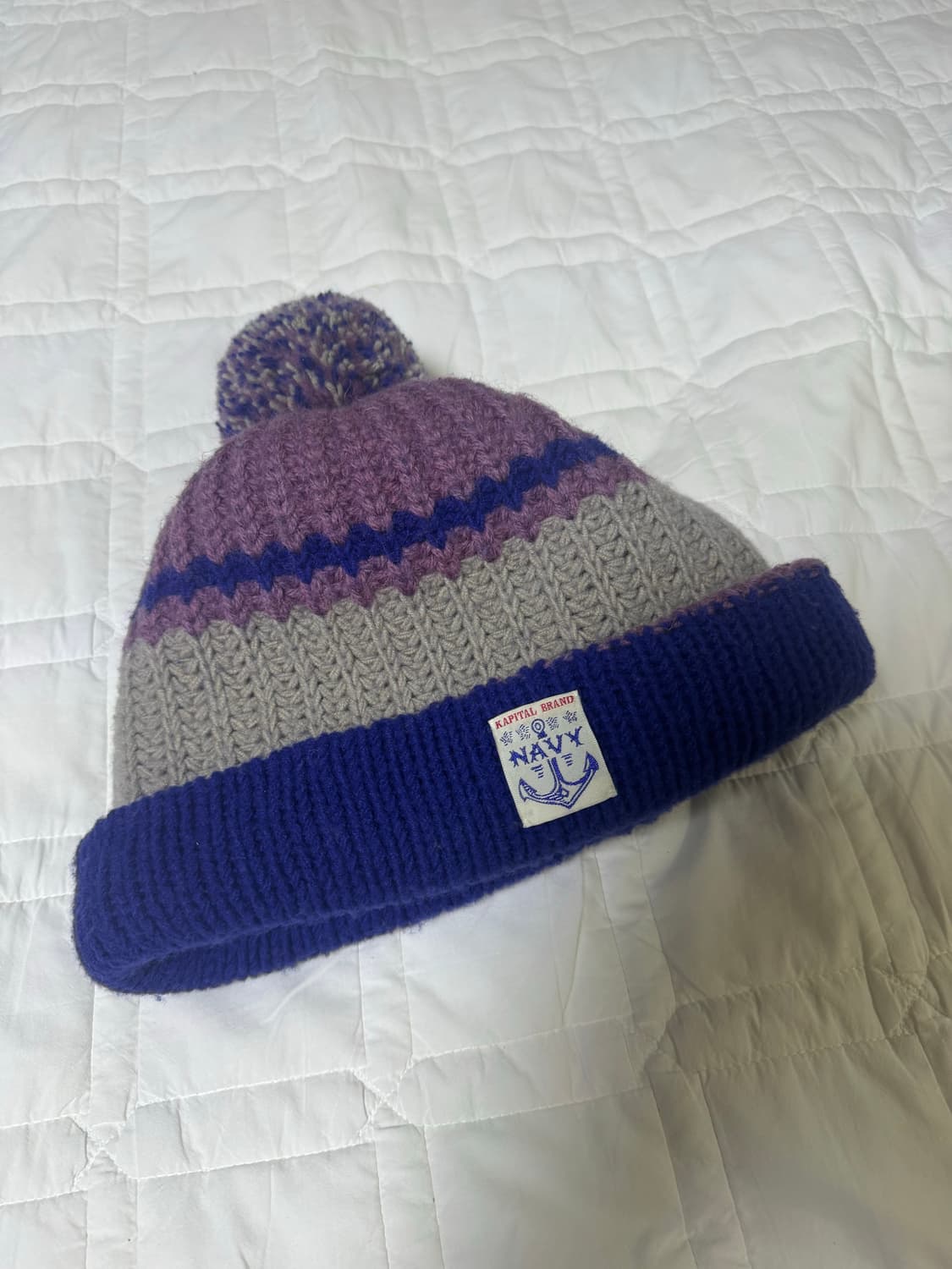 캐피탈 3G 울 립 니트 캡 비니 퍼플 상품이미지4