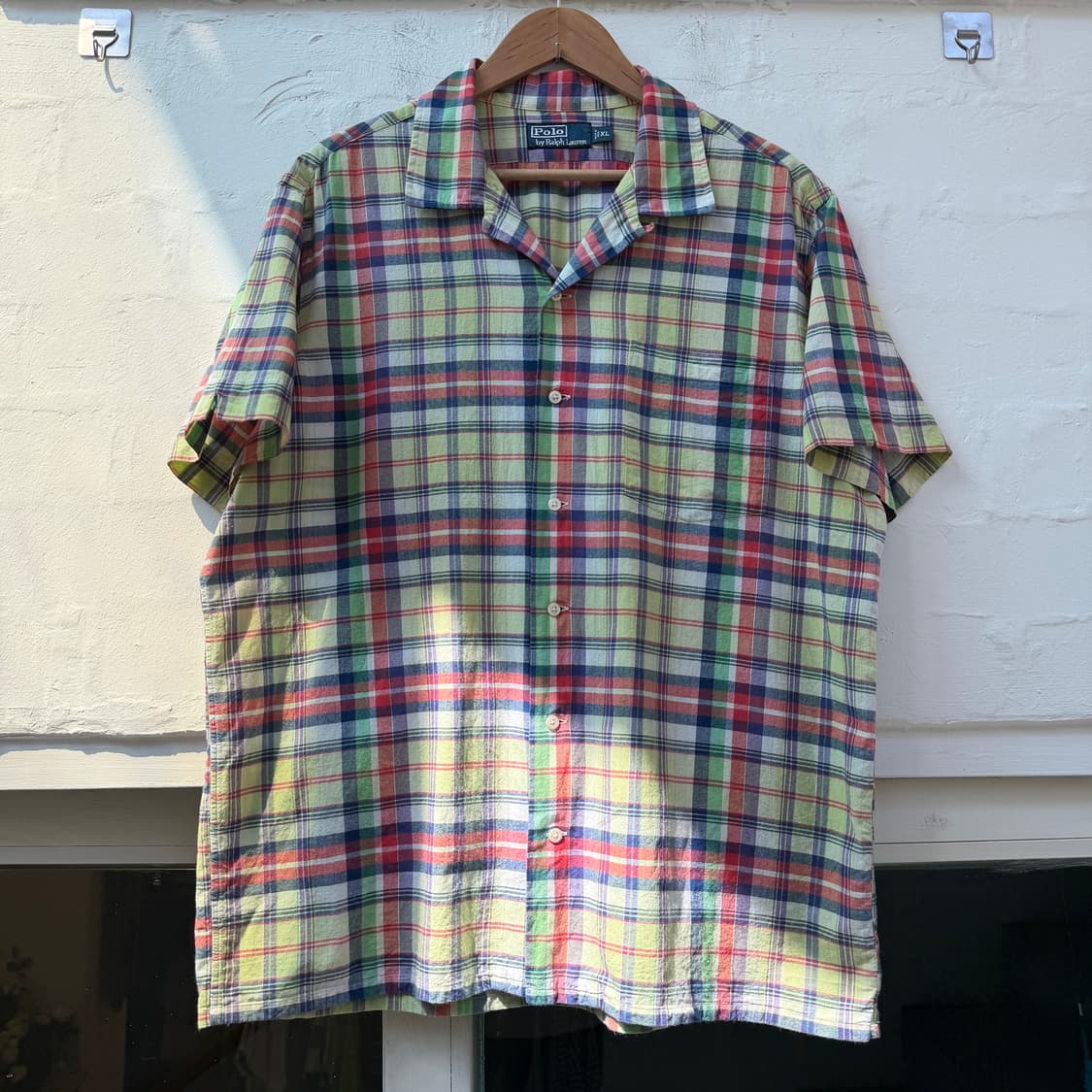 Polo by Ralph Lauren 90s 마드라스 오픈 칼라셔츠 XL 상품이미지1
