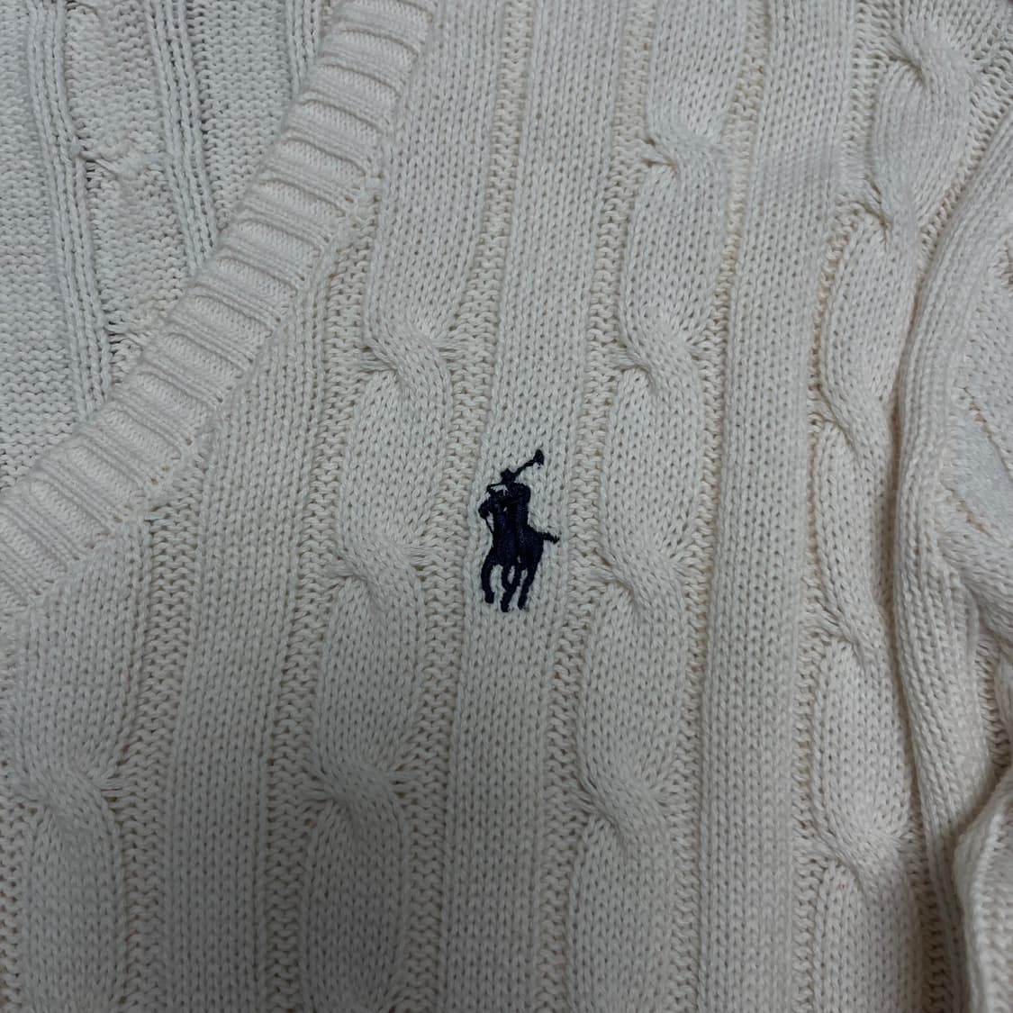 W95 폴로랄프로렌 꽈배기 브이넥 니트 상품이미지3