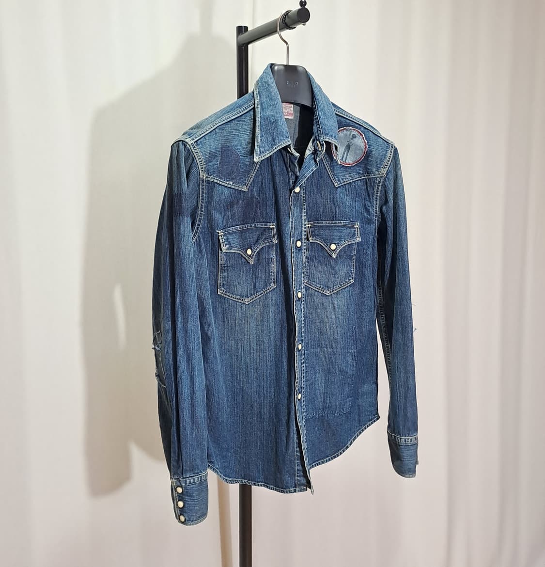 (택포) 00s 리바이스 패치 웨스턴 데님셔츠 L B769 상품이미지2
