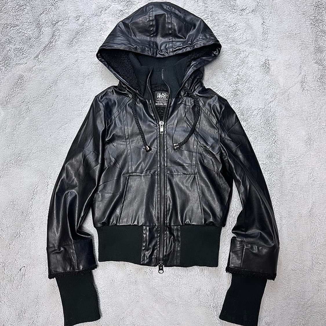 Glad news crop leather jaket 상품이미지4
