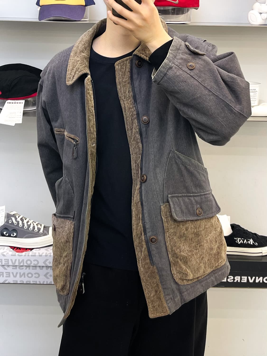 Melka Sweden 90s 퀼티드 라인 헌팅 코트 상품이미지3