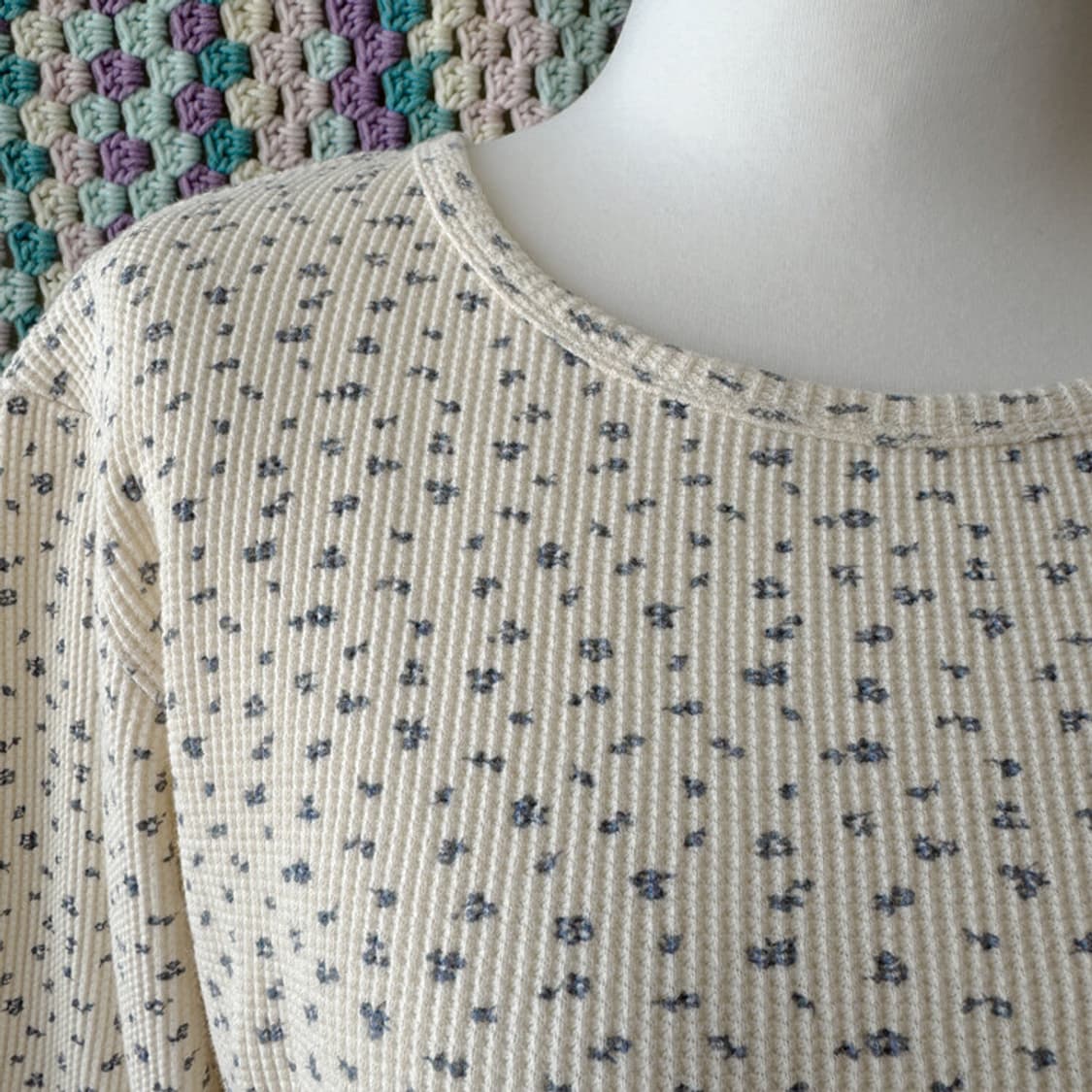 셀니빈티지 잔꽃 와플 티셔츠 상품이미지5