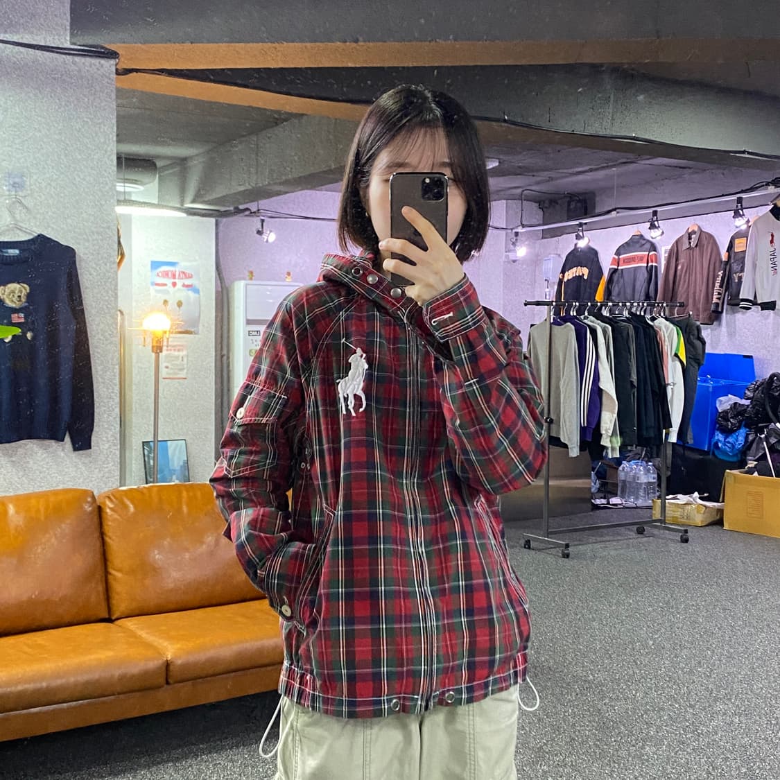 폴로 랄프로렌 빅포니 체크 후디드 자켓 B4801 상품이미지1