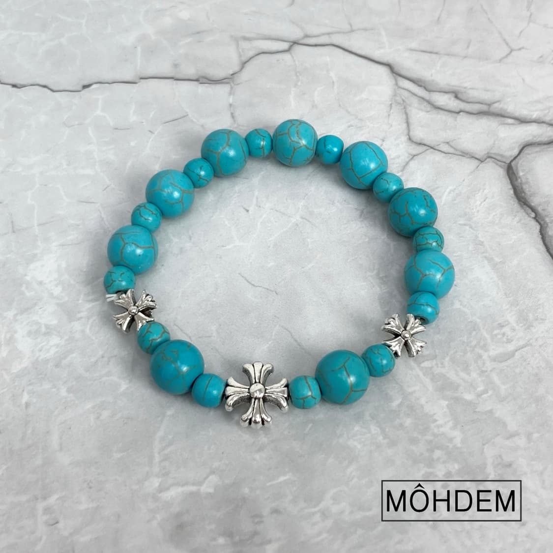 [Unisex] 1+1Set 크로스 터키석 원석 팔찌 상품이미지7