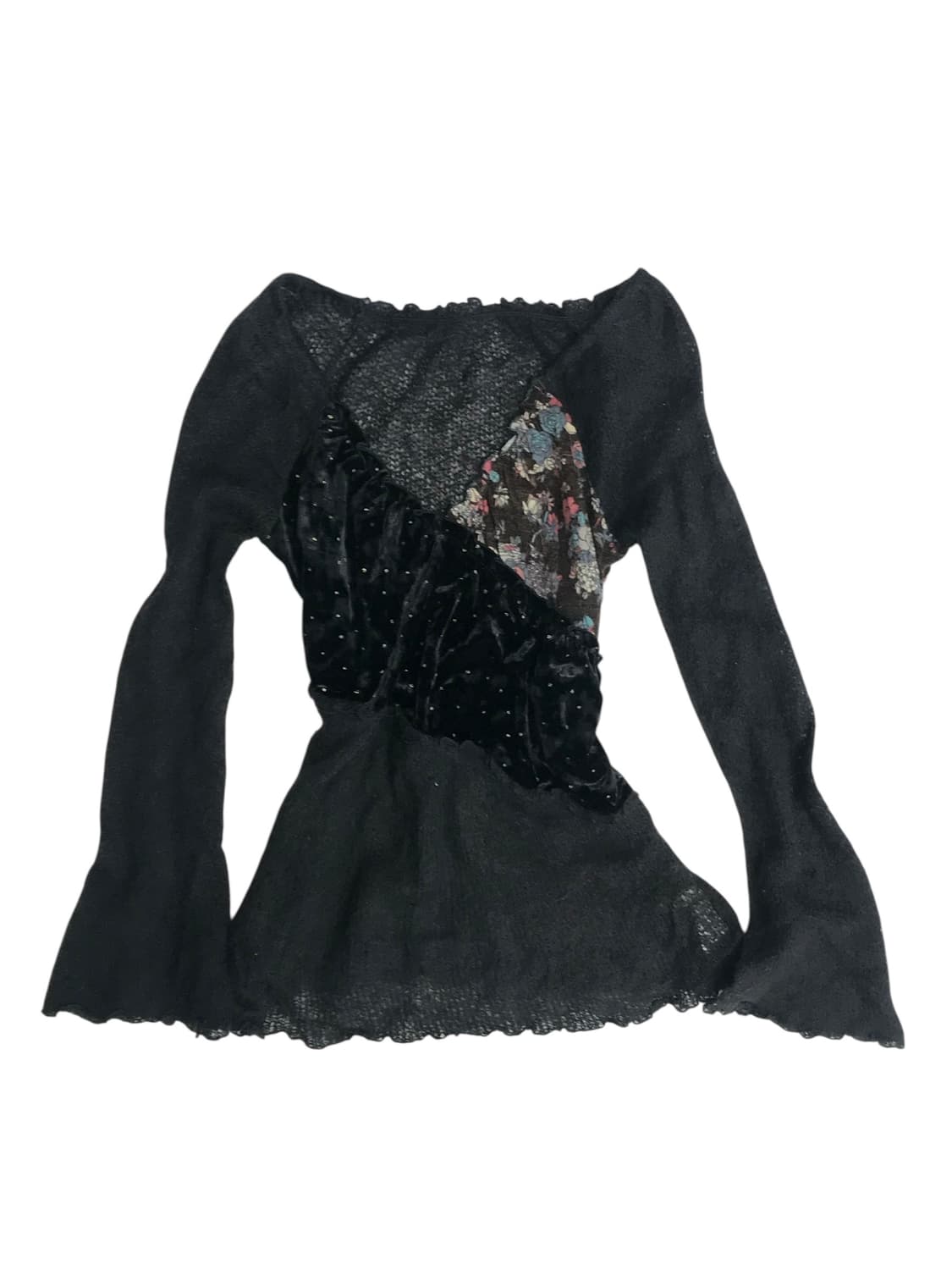 일본빈티지 롱 패치 니트슬리브 상품이미지1