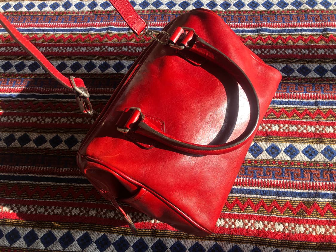 빈티지 이탈리아 레드 미니 보스턴백 상품이미지8