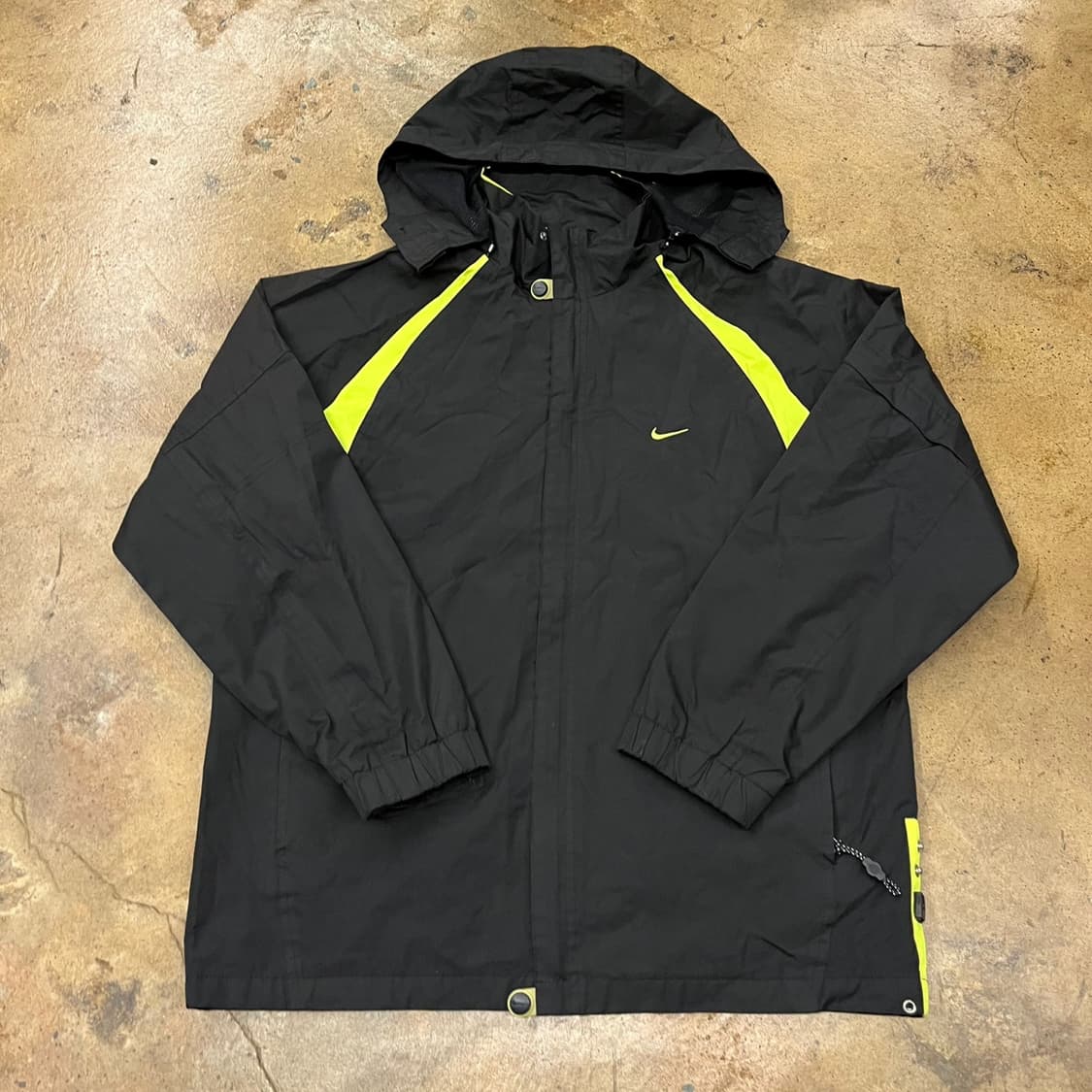 [정품/L] 나이키 블랙 형광 바람막이 후드 자켓 b17 상품이미지2