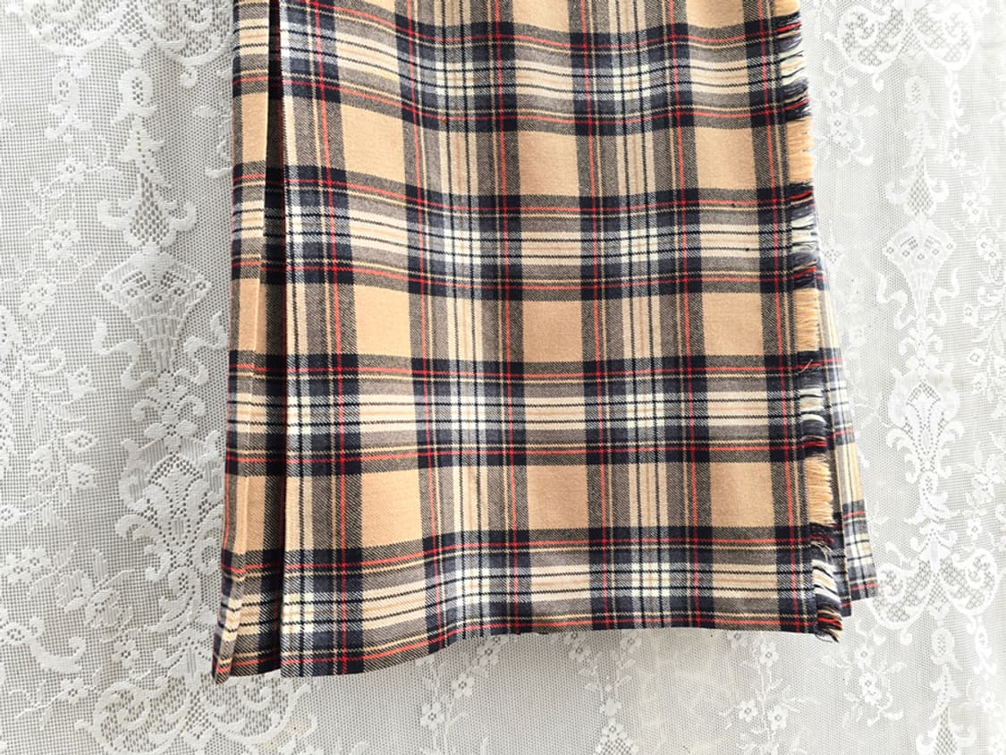 70-80s 영국산 체크 랩스커트 상품이미지3