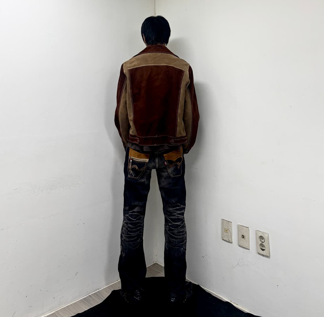 “Edwin” Western Black Crack Washed Pants 상품이미지3