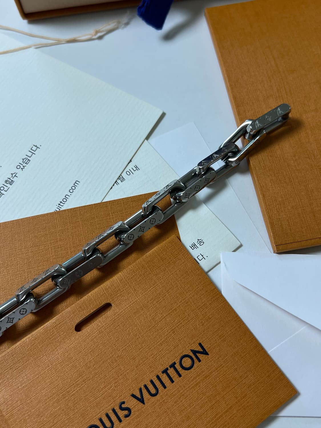 [정품] 공홈판, 새상품급 / 루이비통 버질아블로 실버 팔찌 L 상품이미지3