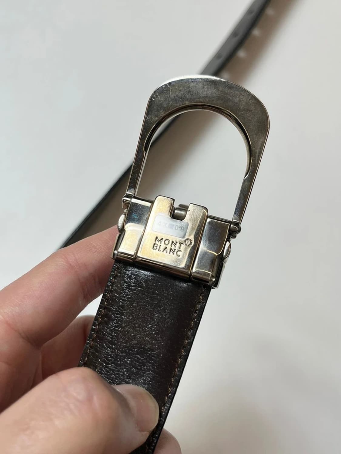 몽블랑 초판 홀스슈 버클 가죽 벨트 Q1339 상품이미지6