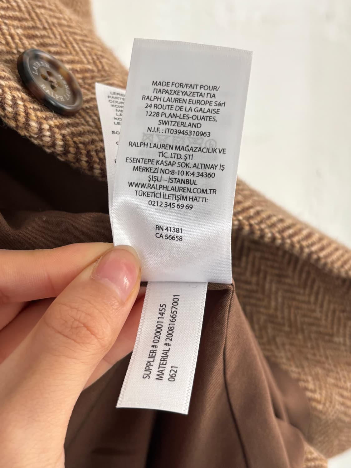 Lauren 로렌 브라운 헤링본 울 블레이저 상품이미지8