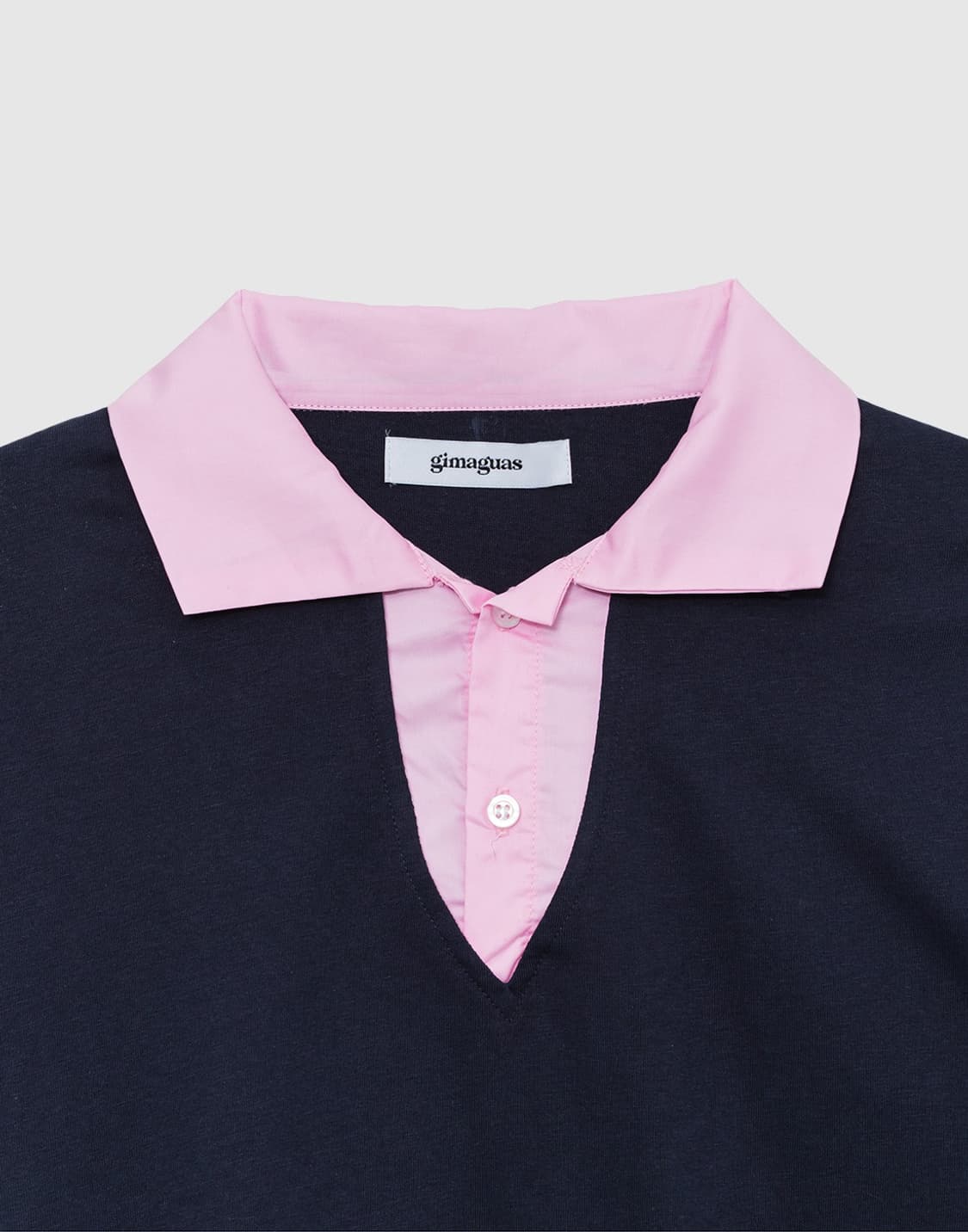 (S,M) 기마구아스 LUIS LS POLO 셔츠 네이비 핑크 상품이미지3