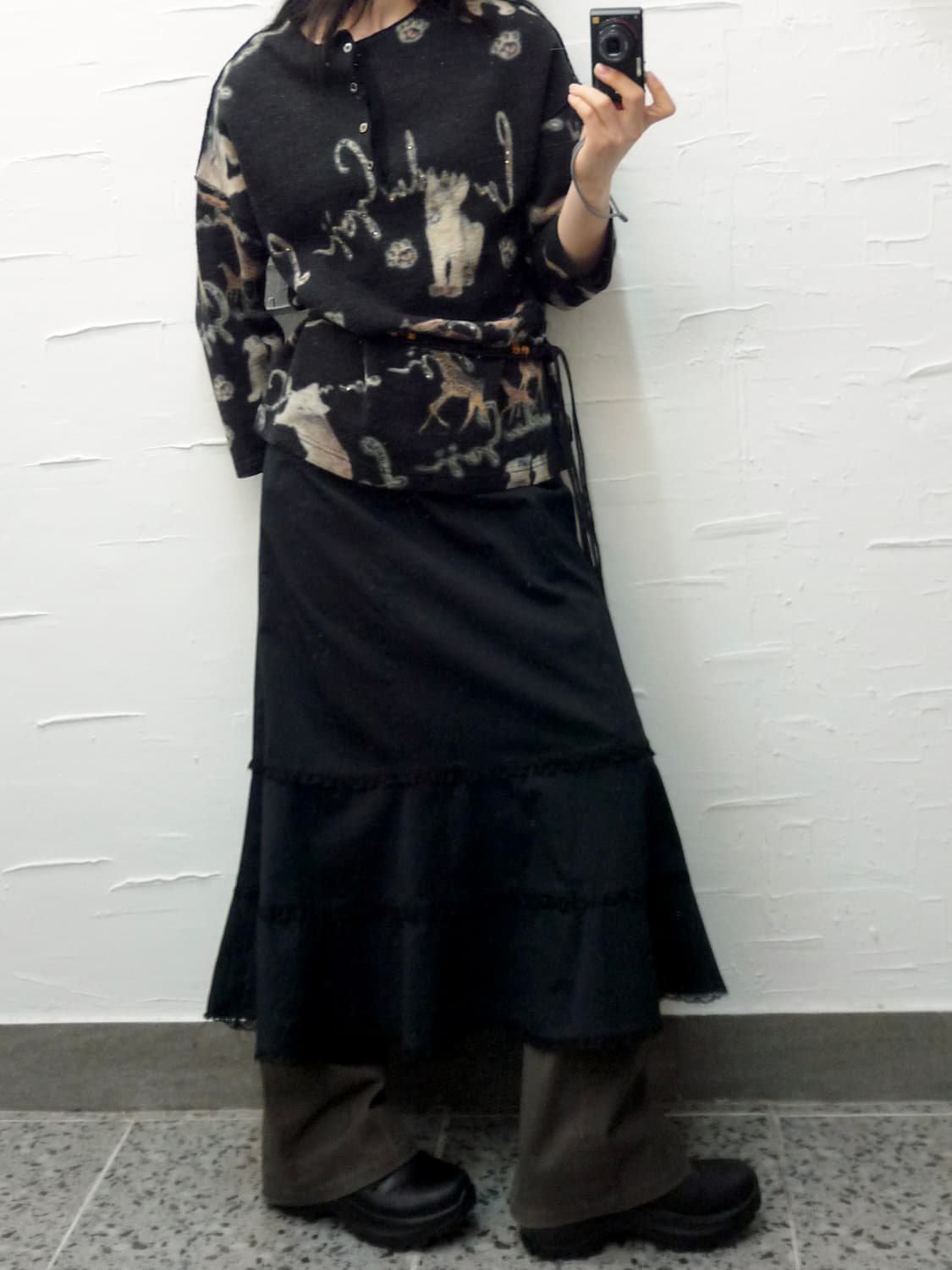 animal printing black knit 상품이미지3