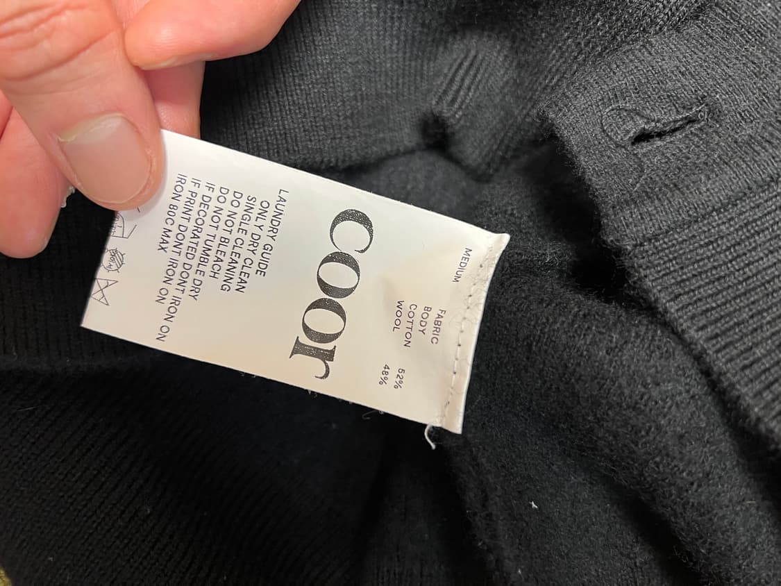 [M] 쿠어 오버핏 울 가디건 블랙 상품이미지4