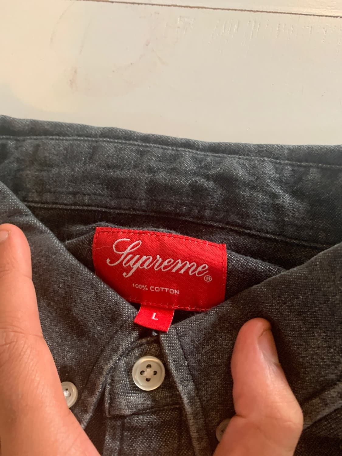 슈프림 아치 로고 데님 셔츠 상품이미지3