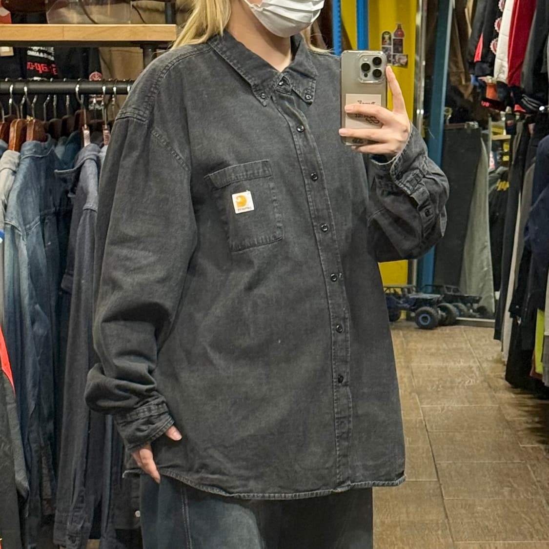 [HI] 칼하트 긴팔 데님셔츠 블랙  상품이미지3