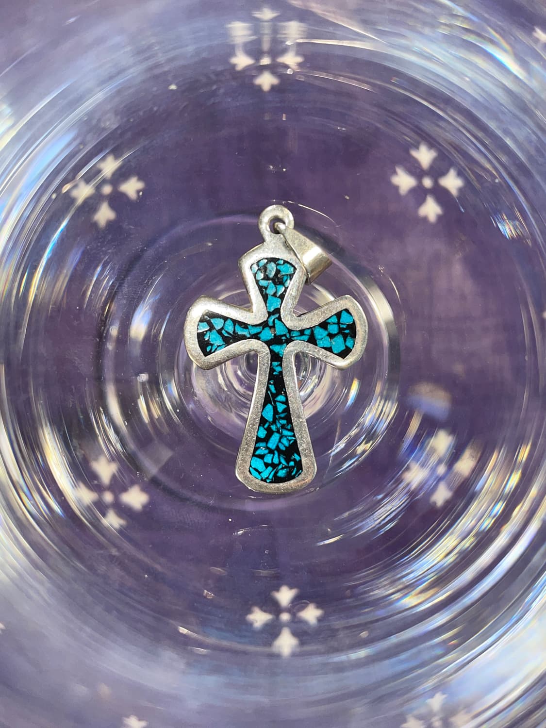 VintageSterling Turquoise Cross Pendant  상품이미지1