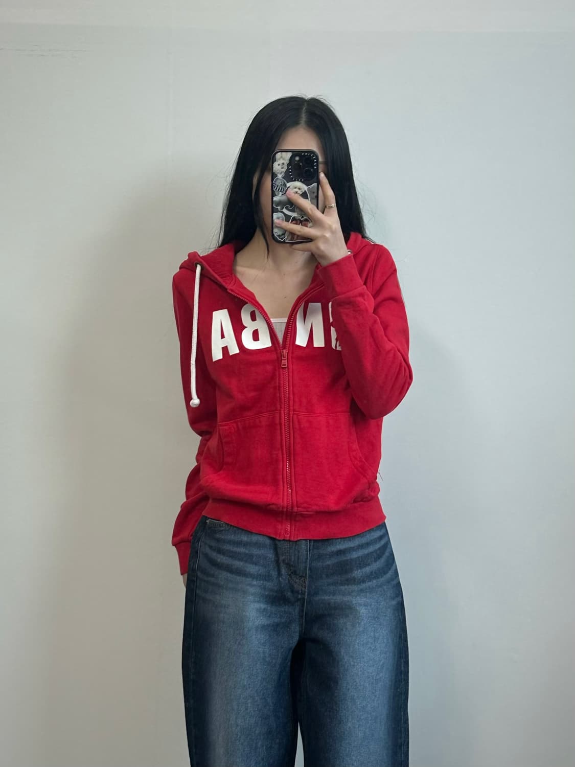 NBA 빅로고 레드 후드집업 상품이미지1