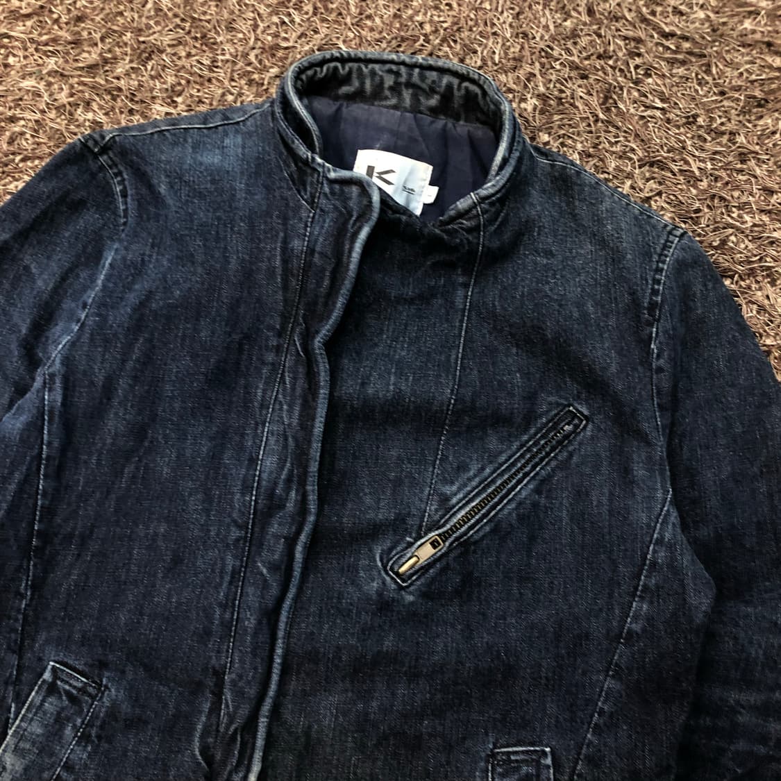 빈티지 데님 워싱 바이커 라이더 자켓 상품이미지2