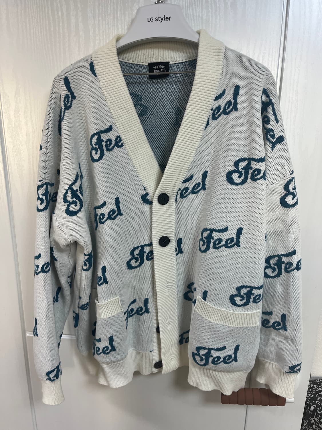 필이너프 레터링 가디건 100~105 상품이미지5