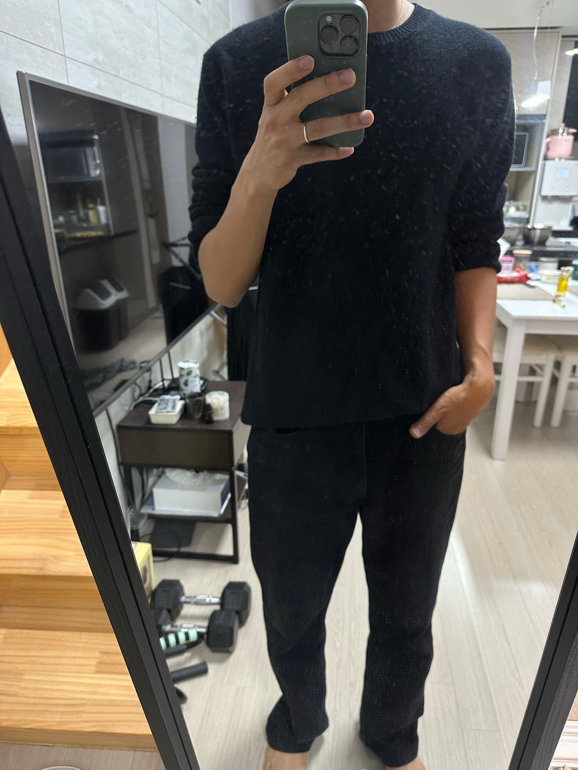 무지 라보 캐시미어 100 % 니트 L 상품이미지4