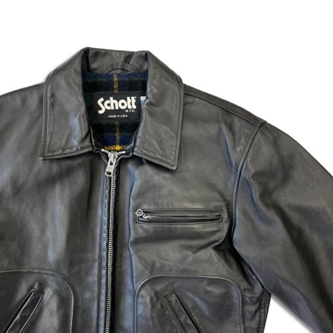 쇼트 리얼 레더 블랙 재킷 상품이미지4