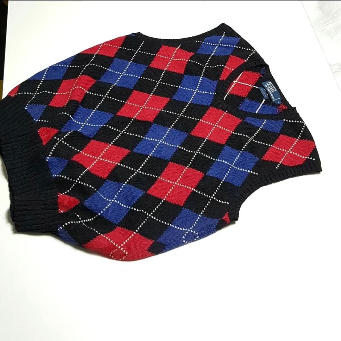 폴로 아가일 니트조끼 상품이미지1
