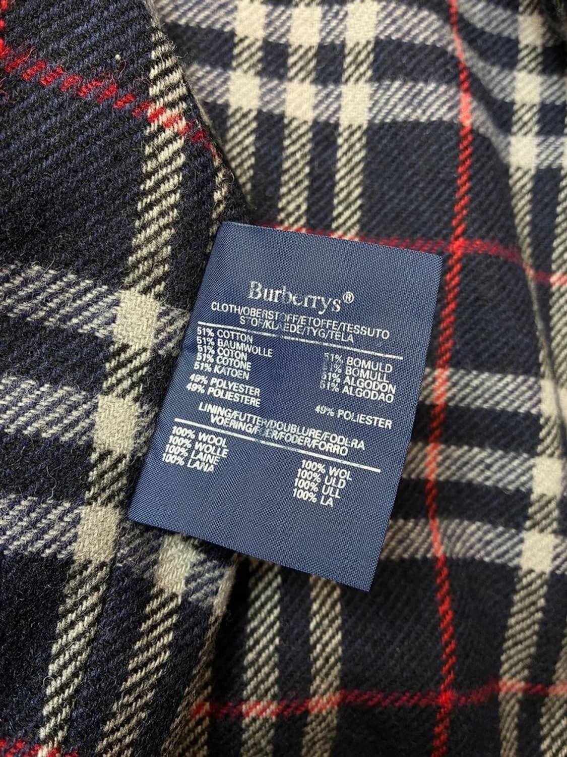 버버리 90s 안감 노바체크 울 블루종 자켓 PN5348 상품이미지7
