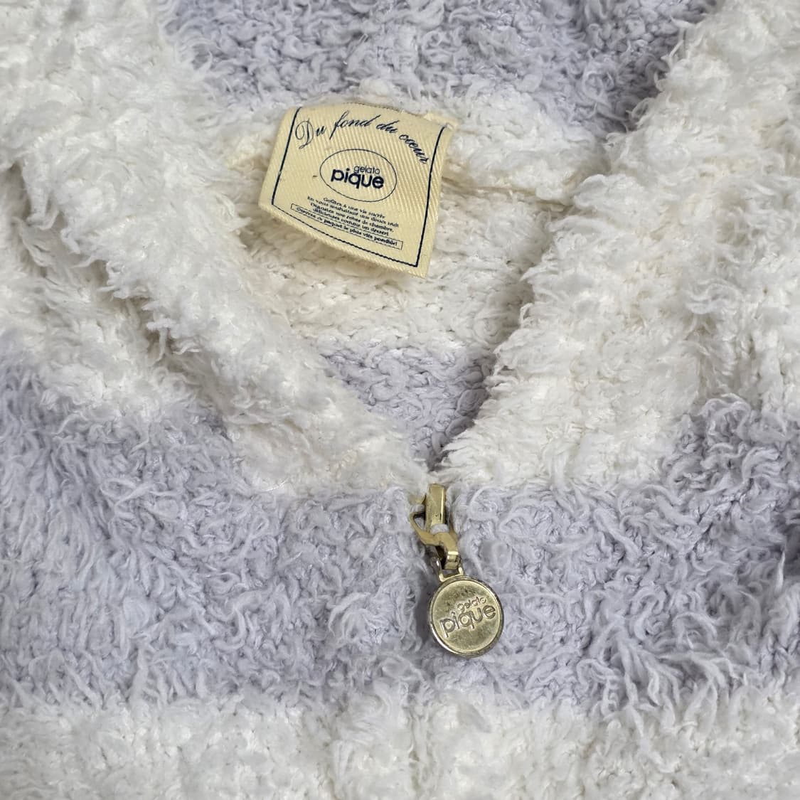 젤라또피케 일본빈티지)히메갸루 블루 모리걸 스트라이프 후드집업 상품이미지3