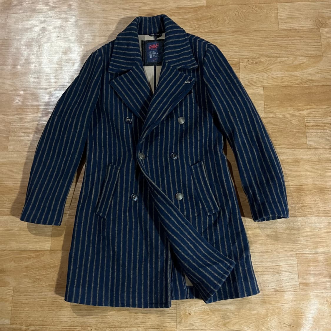 [100] 비오비 핸드메이드 스트라이프 코트 상품이미지1