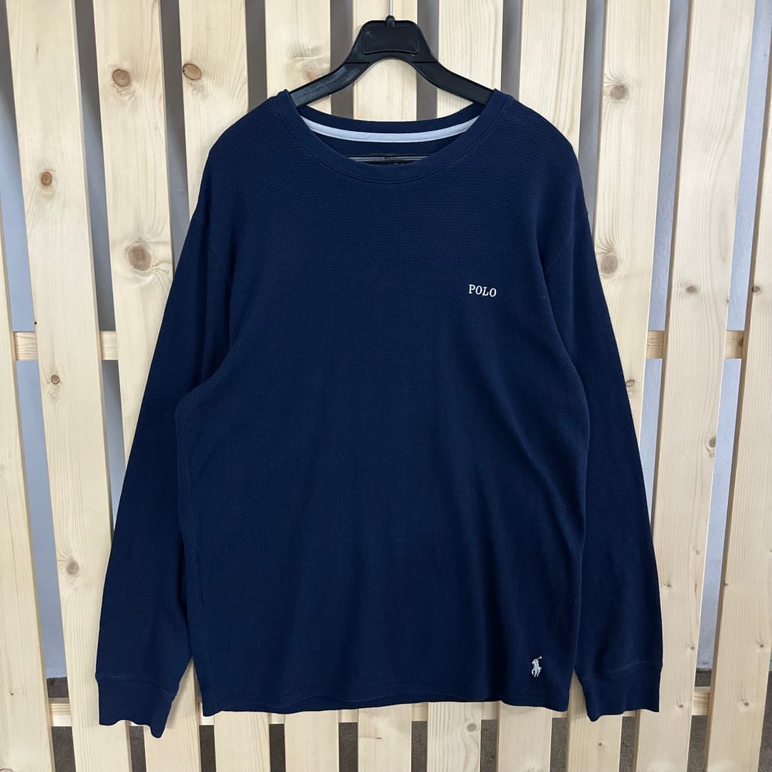 (L) 폴로 랄프로렌 네이비 와플 롱슬리브 티셔츠 상품이미지1