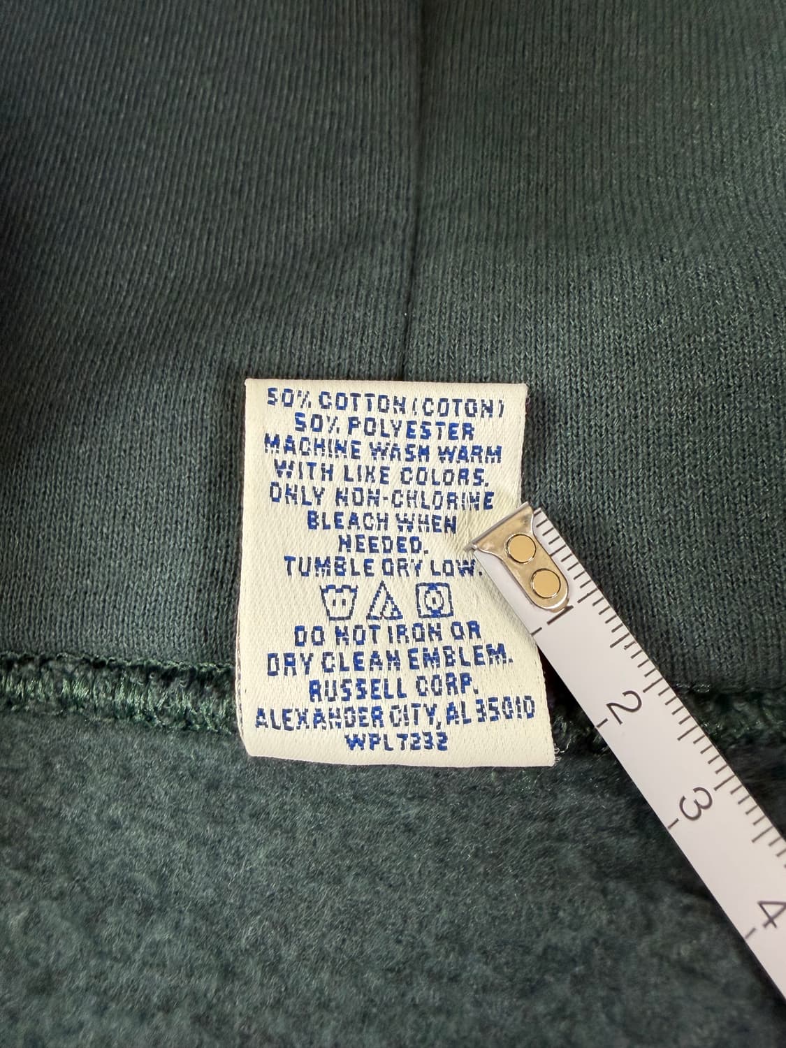 90s Russell Zip Up Hoodie (sage green) 상품이미지4