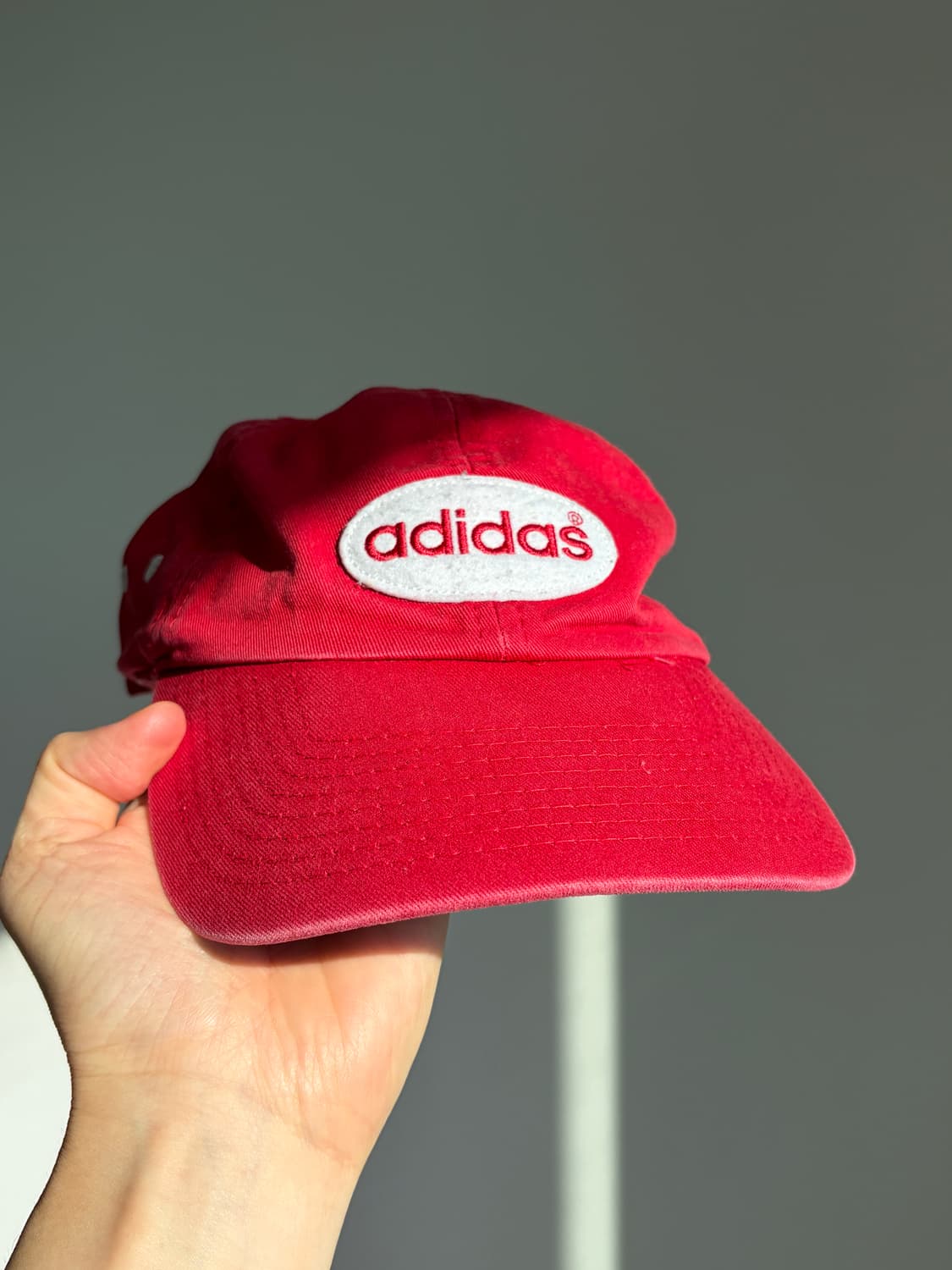 90s 올드 아디다스 빈티지 레드 워싱 볼캡  상품이미지1