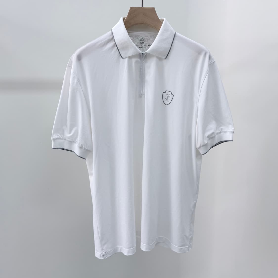 [S+급/XL] 브루넬로 쿠치넬리 코튼 로고 반팔 카라티 상품이미지1