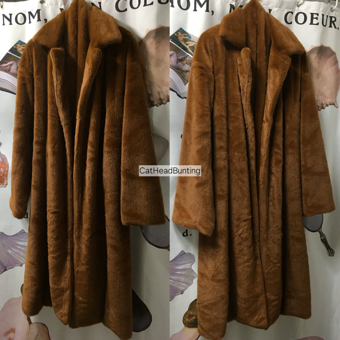Camel maxi long fur coat 카멜 맥시 롱 퍼 코트 상품이미지9