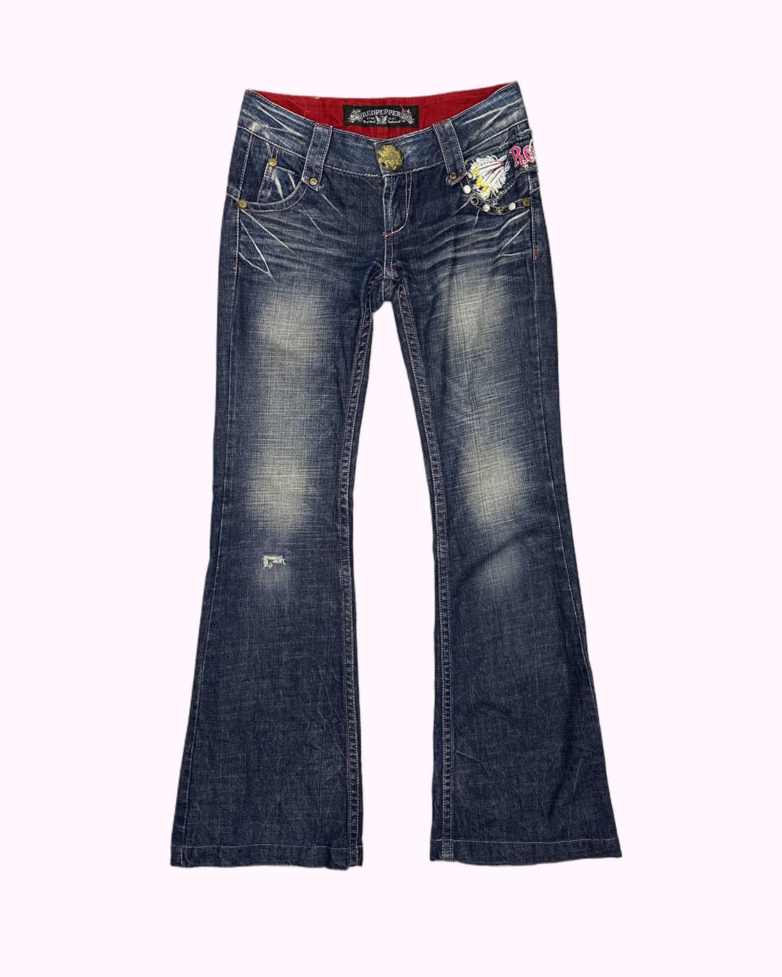 logo embroidery low-rise jean 상품이미지2