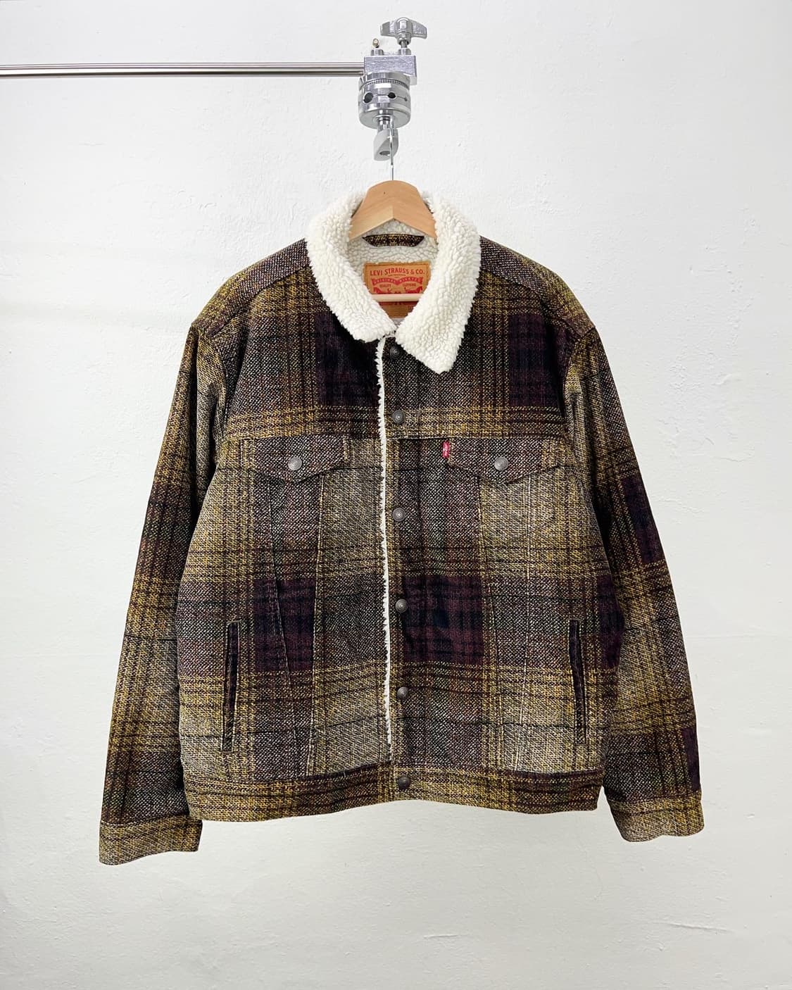 리바이스 옐로우 체크 플리스 트러커자켓 상품이미지1