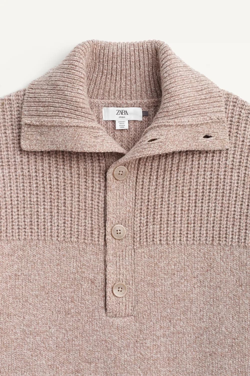 자라 리미티드 에디션 울 100% 버튼넥 스웨터 새상품 상품이미지3