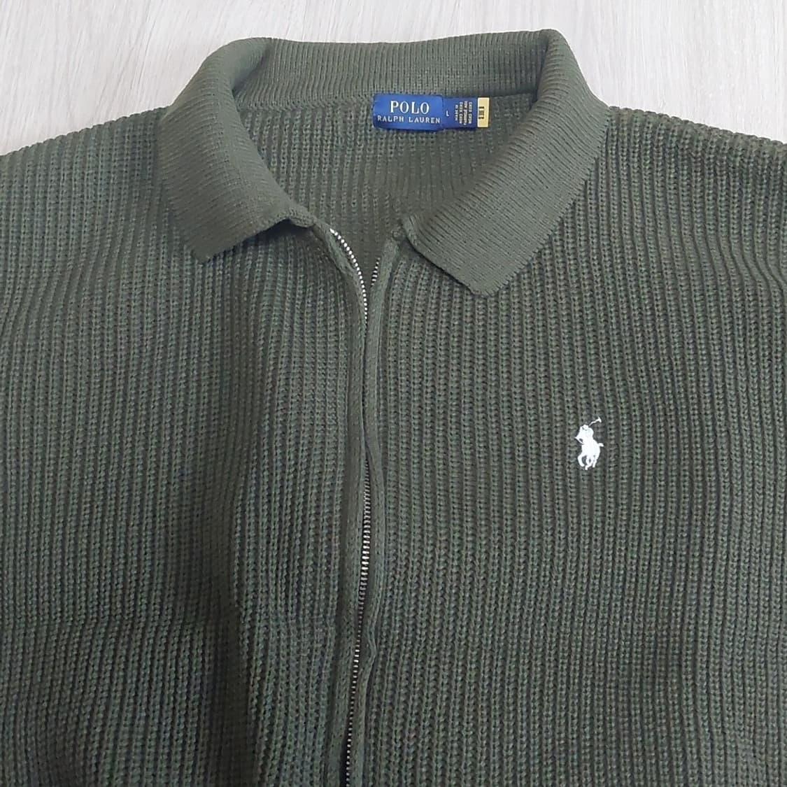 폴로 니트집업 카키 L 상품이미지2