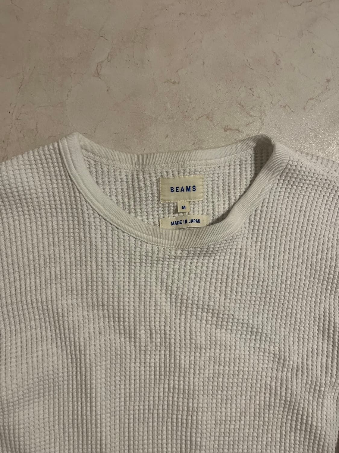 빔즈 Beams made in japan 크림 와플 맨투맨 상품이미지3