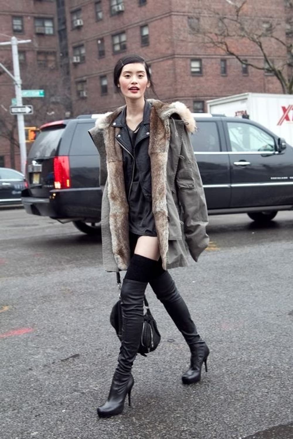 Leather slim long boots black 상품이미지1