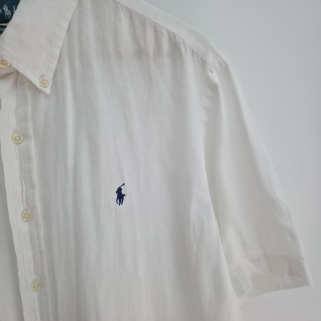 [XL] 폴로 랄프로렌 린넨 화이트 반팔 셔츠 상품이미지4