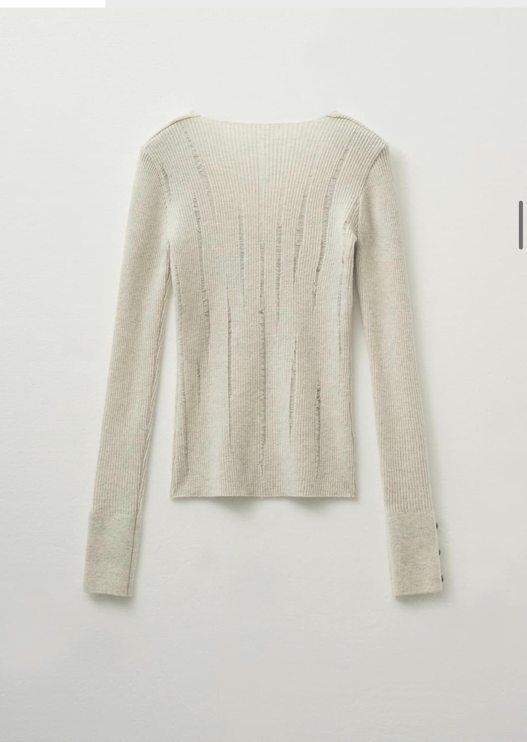 헬레네파리스 데미지드 브이넥 리브드 니트 [오트밀] 상품이미지2