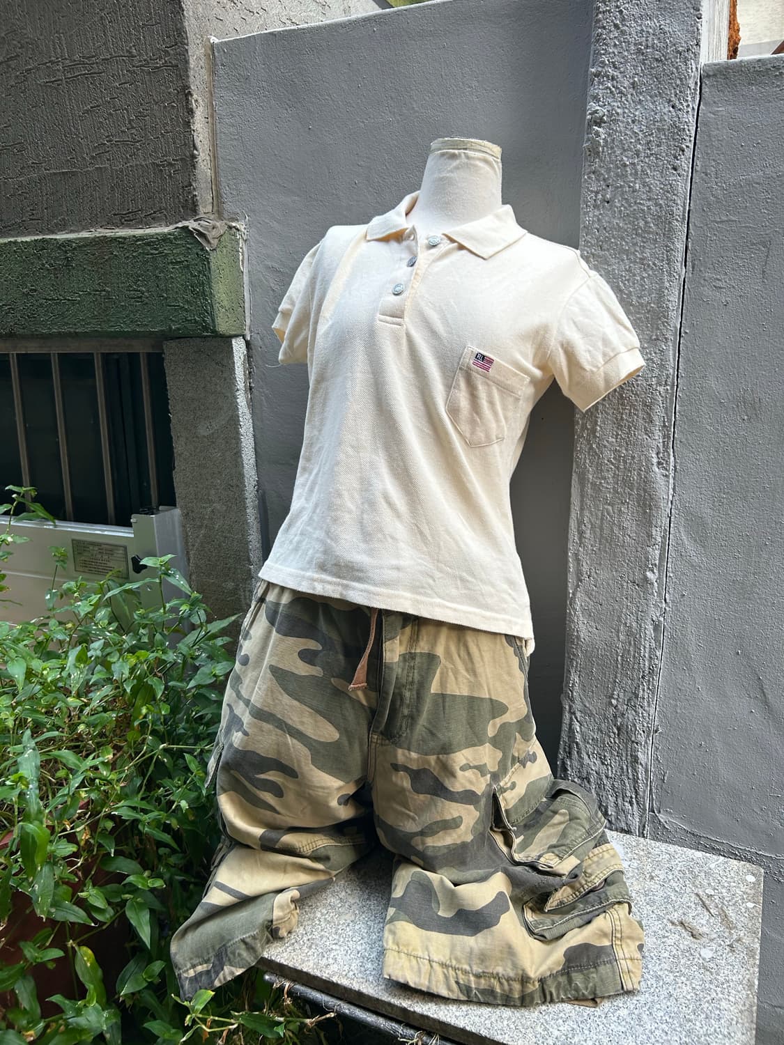 *rare* Jpn 00s 폴로 아이보리 성조기 pk 티셔츠  상품이미지1